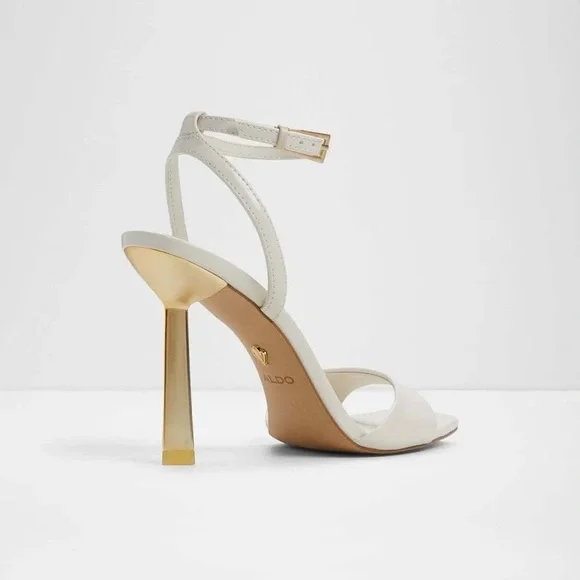 Aldo Cream Illustrious Sandal with Gold Heel size 8 - Picture 3 of 12